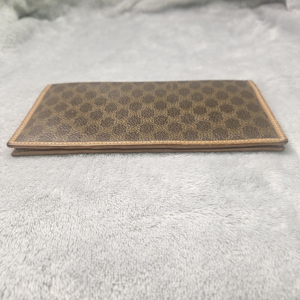 Celine Macadam Triomphe Women's Brown Leather Bifold Long Wallet Authentic - Picture 2 of 12